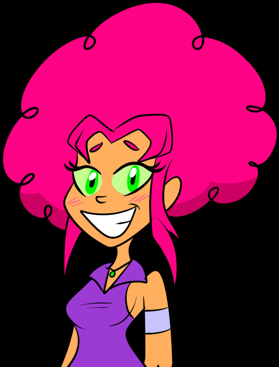 Animated Starfire Smiling Portrait PNG