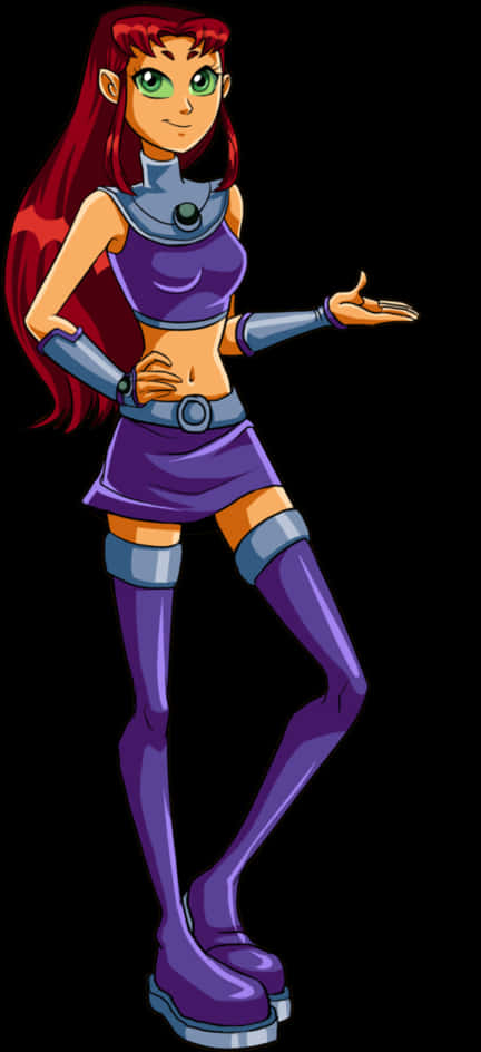 Animated Starfire Standing Pose PNG