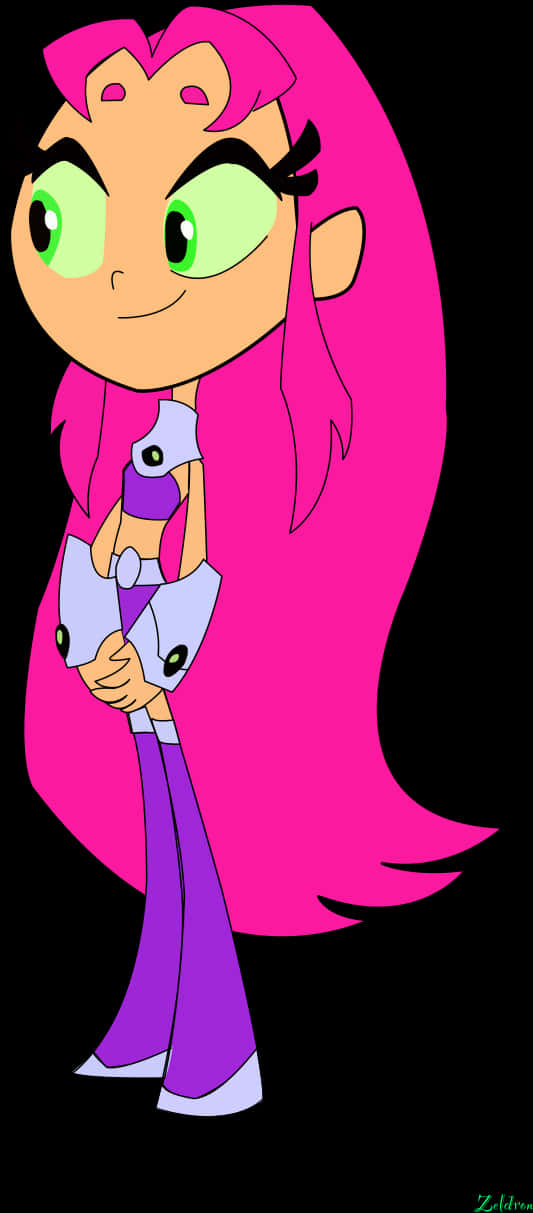 Animated Starfire Standing Pose PNG