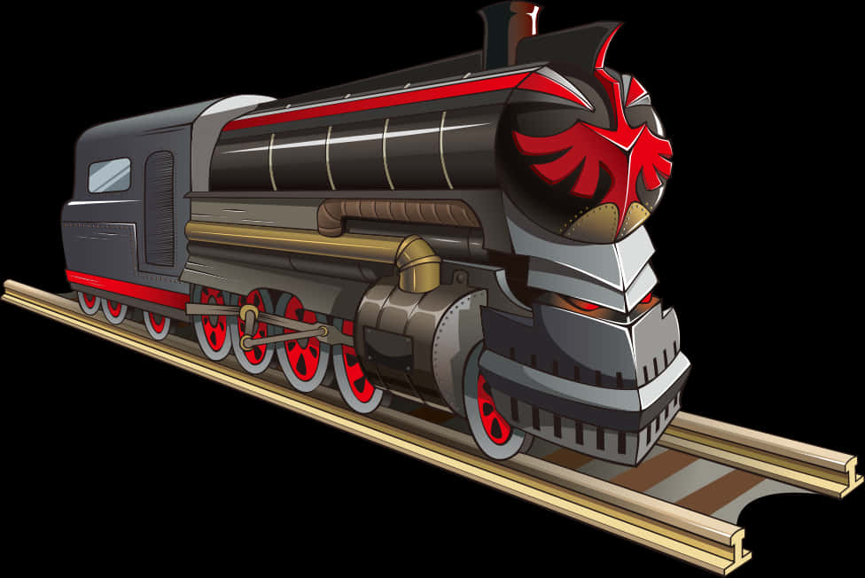 Animated Steam Locomotive Character PNG