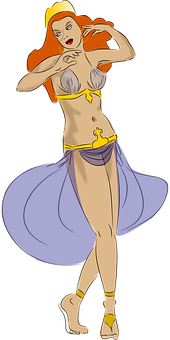 Animated Sultry Genie Pose PNG