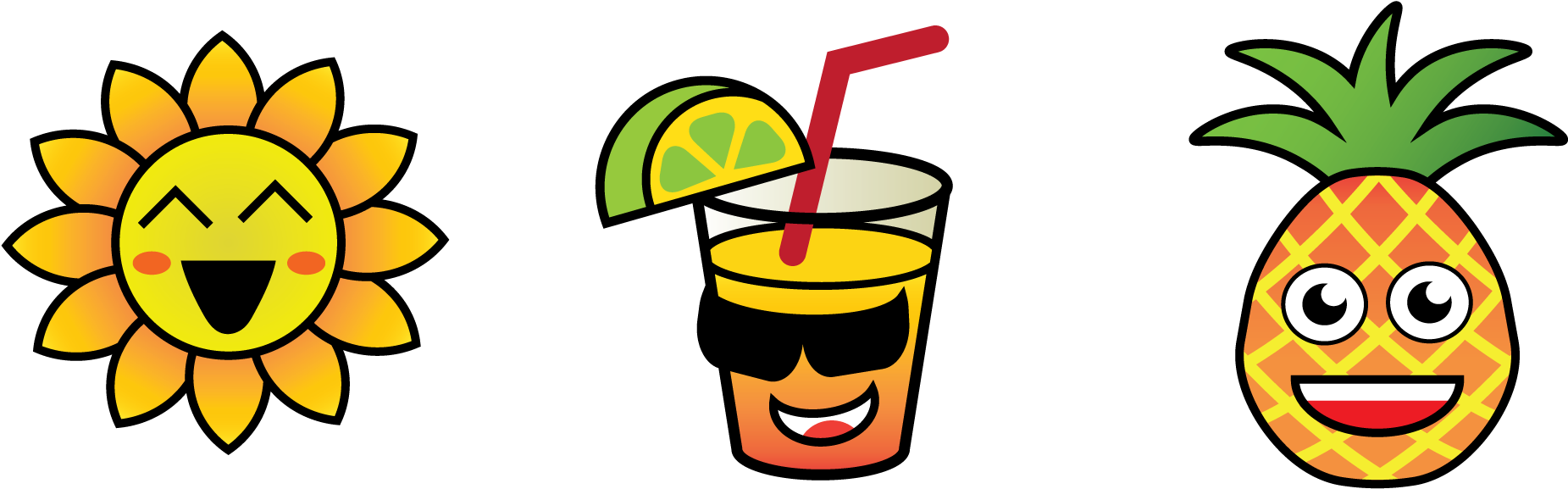Animated Summer Emojis PNG