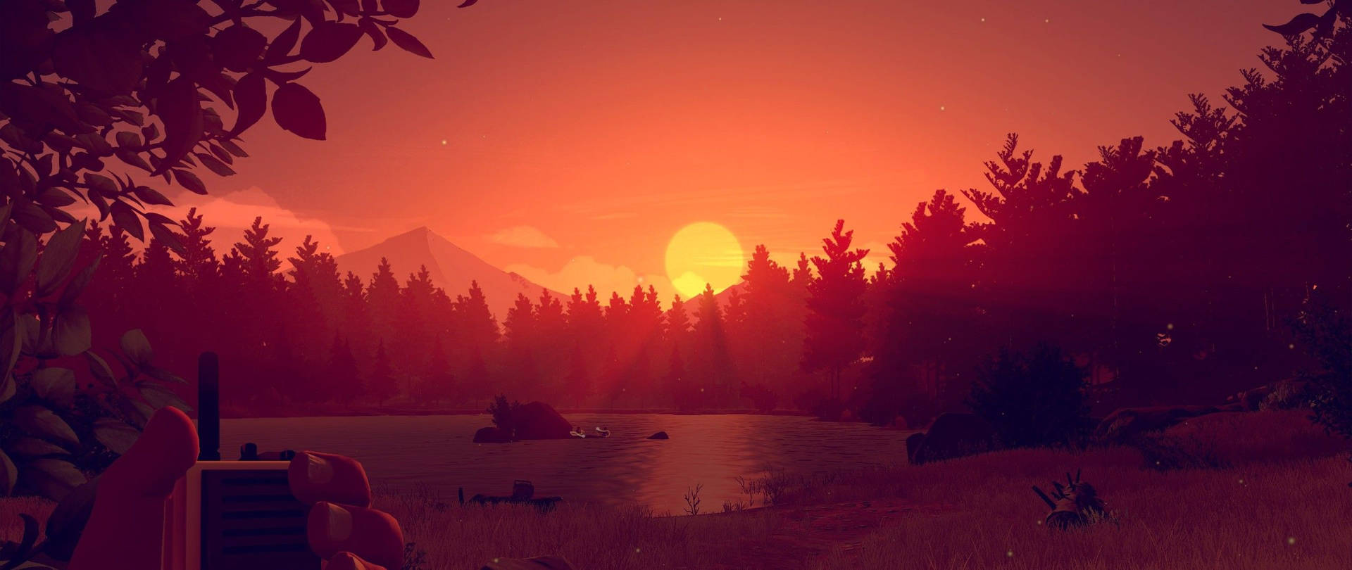 Download Animated Sunset In Forest Wallpaper 