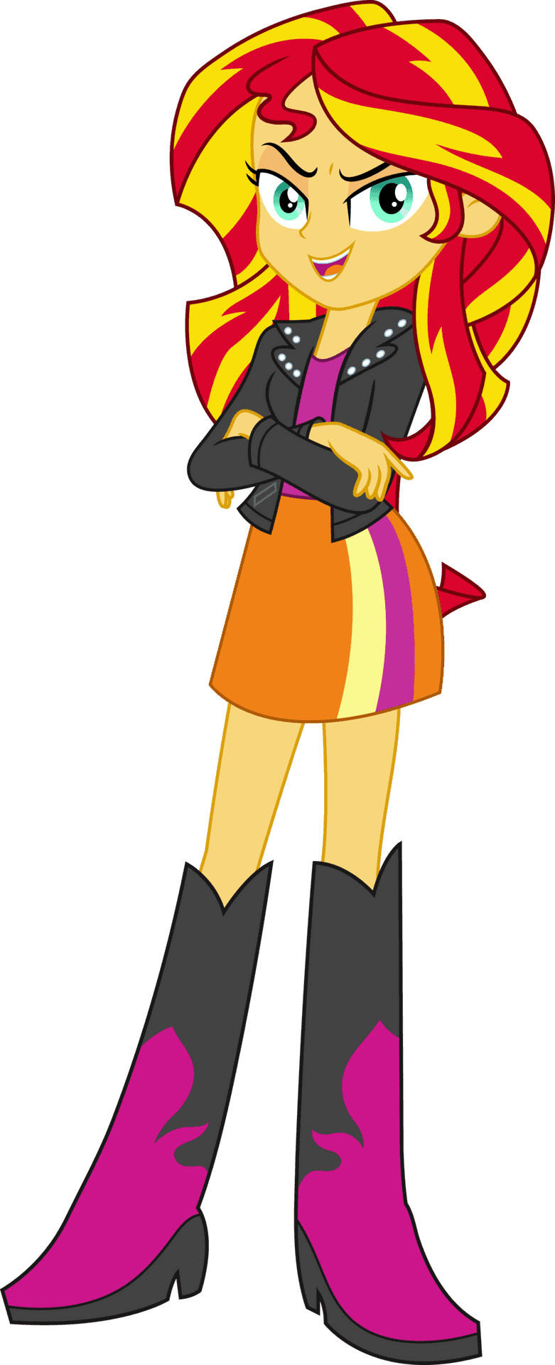 Animated Sunset Shimmer Standing Character PNG