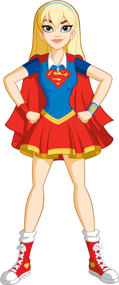 Animated Supergirl Standing Pose PNG