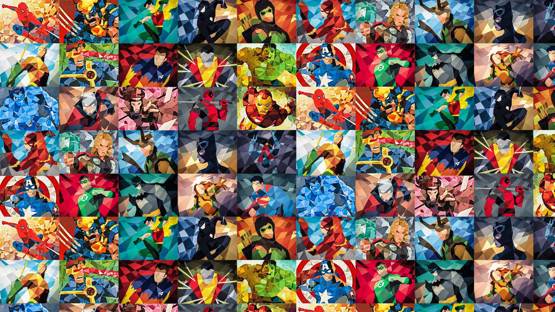 Action-packed Animated Superhero Movie Scene Wallpaper