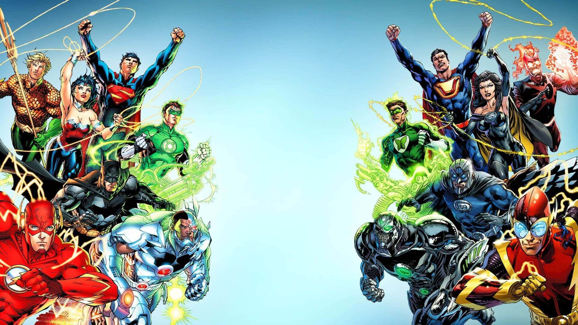 Squad of Animated Superheroes Unite Wallpaper