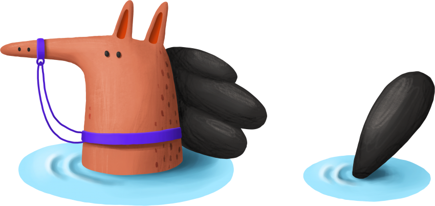 Animated Swimming Dogwith Flippers PNG