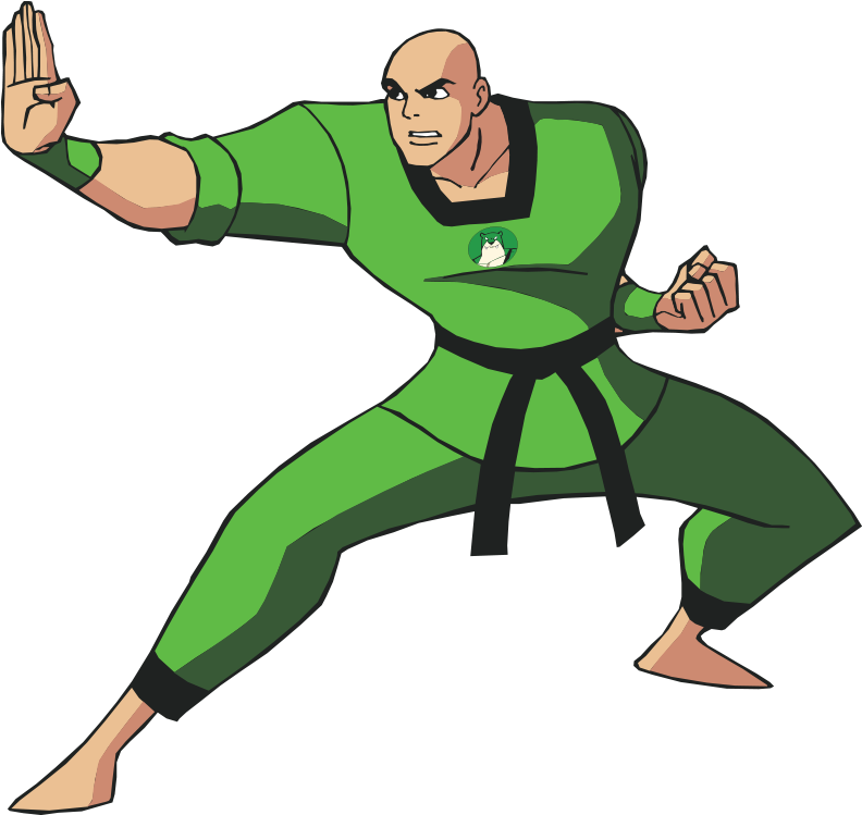 Animated Taekwondo Martial Artist Stance PNG