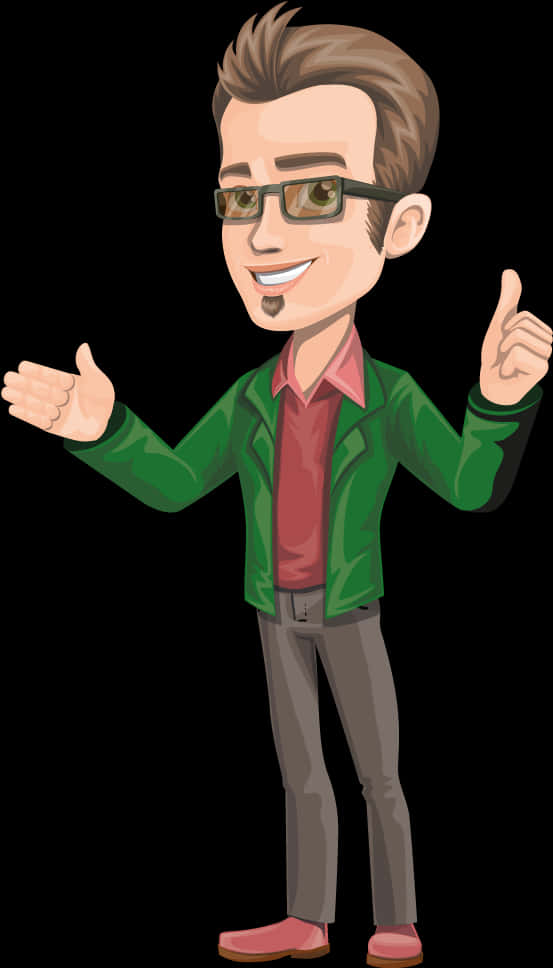 Animated Teacher Giving Thumbs Up PNG