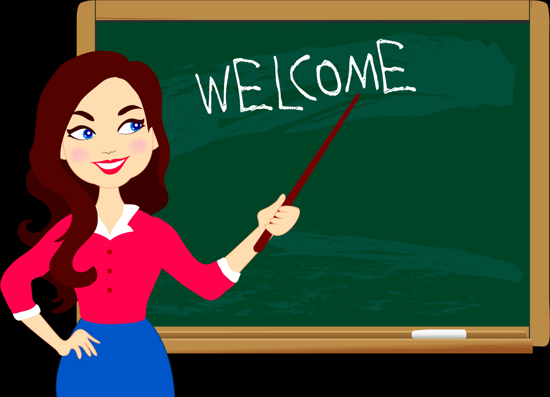 Animated Teacher Welcome Chalkboard PNG