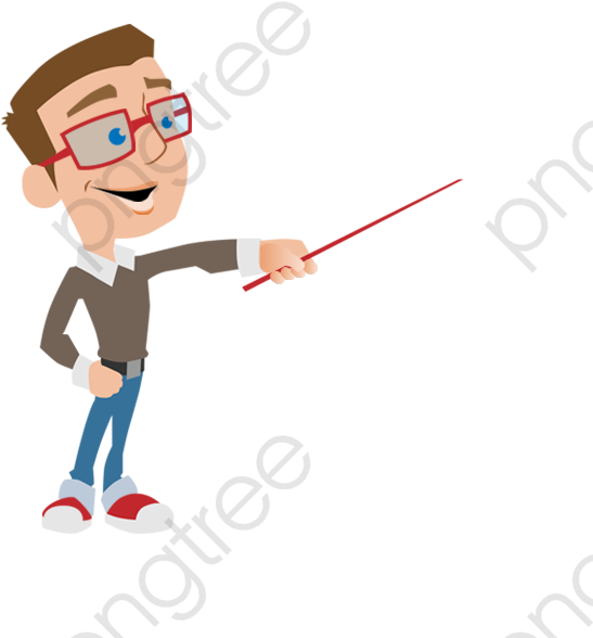 Animated Teacher With Pointer PNG