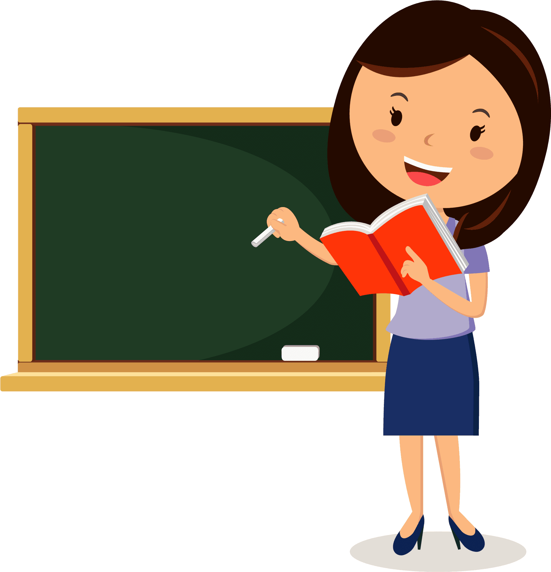Animated Teacherat Blackboard PNG