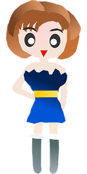 Animated Teen Girl Character PNG
