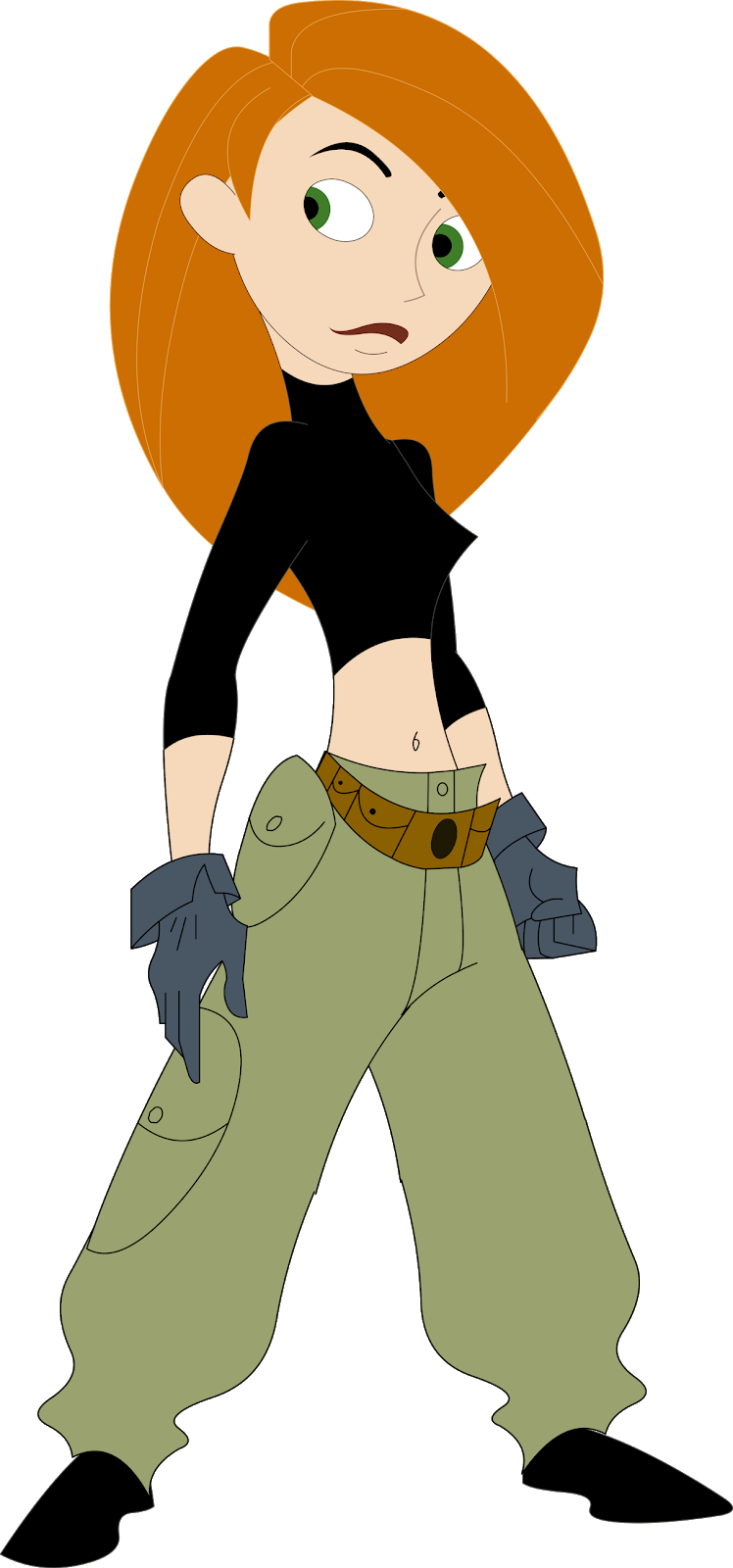 Animated Teen Heroine Stance PNG