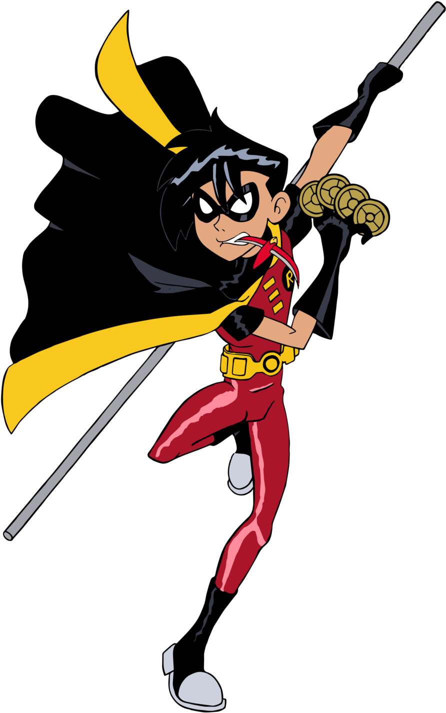 Animated Teen Superhero Action Pose PNG