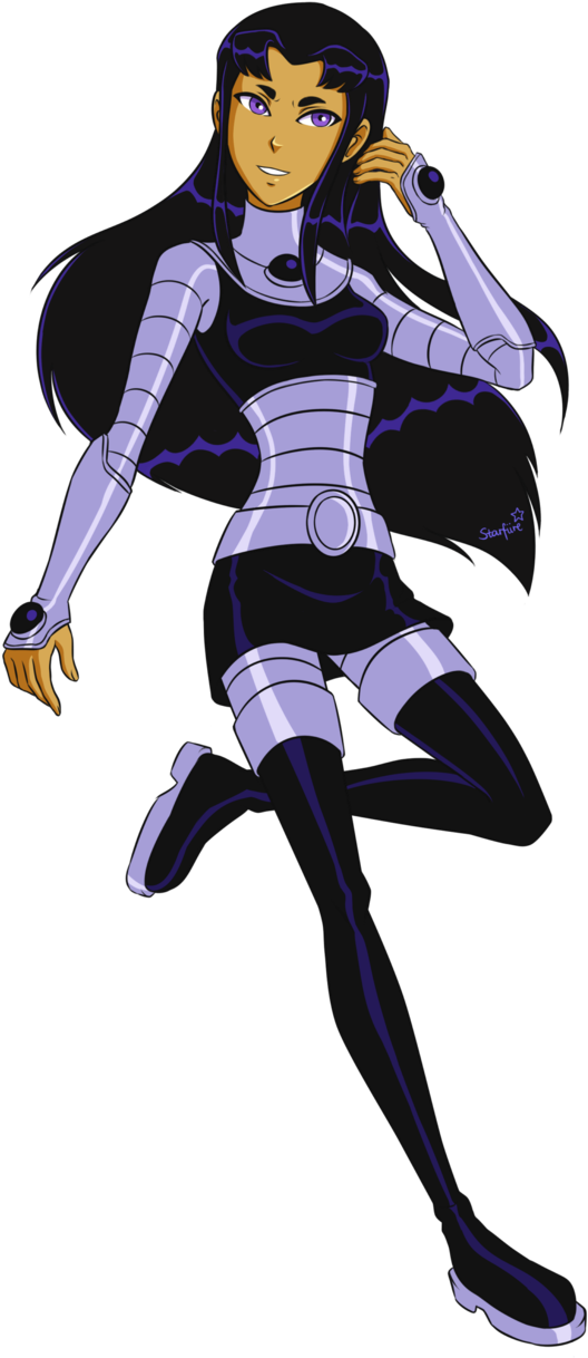 Animated Teen Superheroine Pose PNG