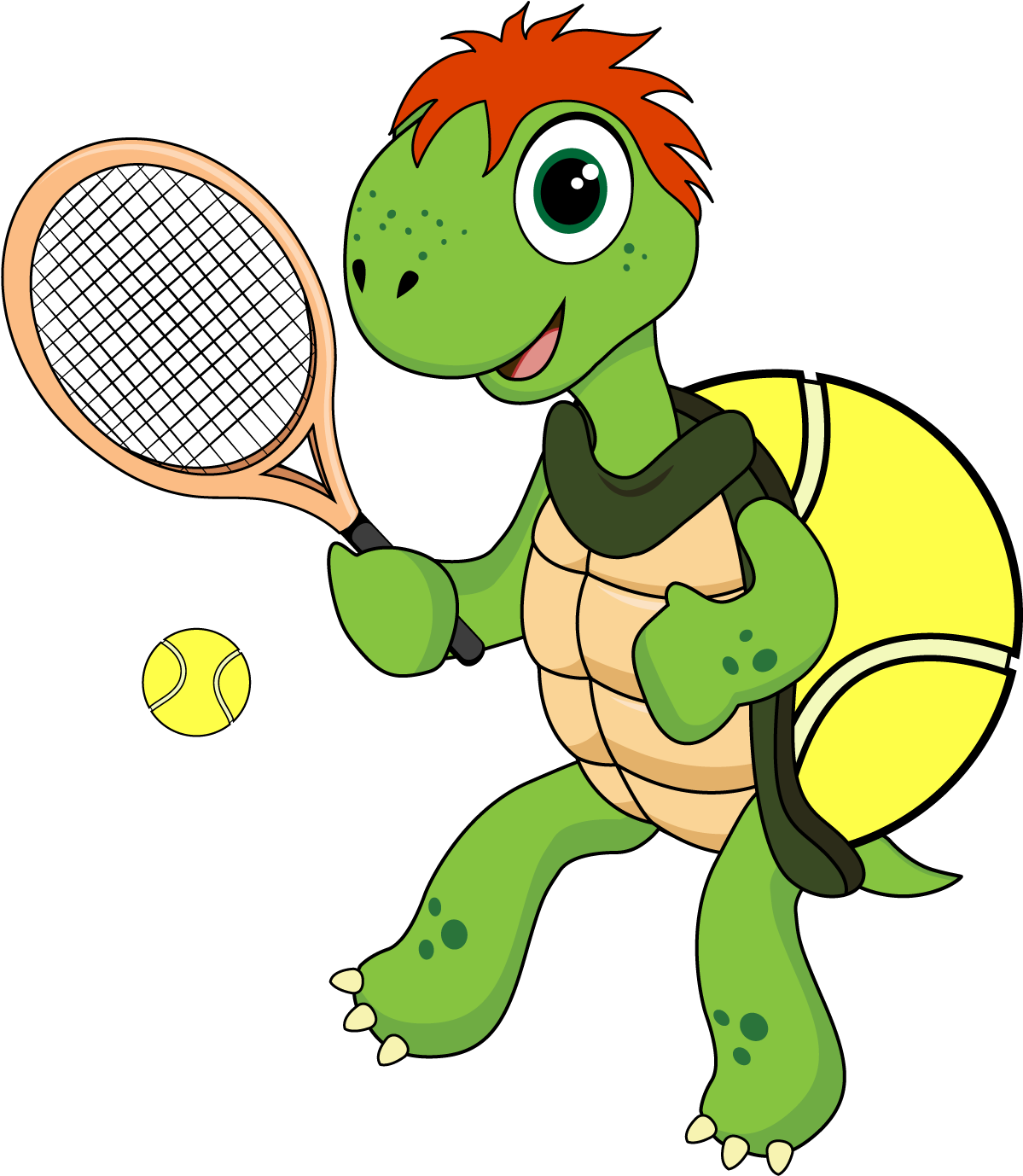 Animated Tennis Playing Turtle PNG