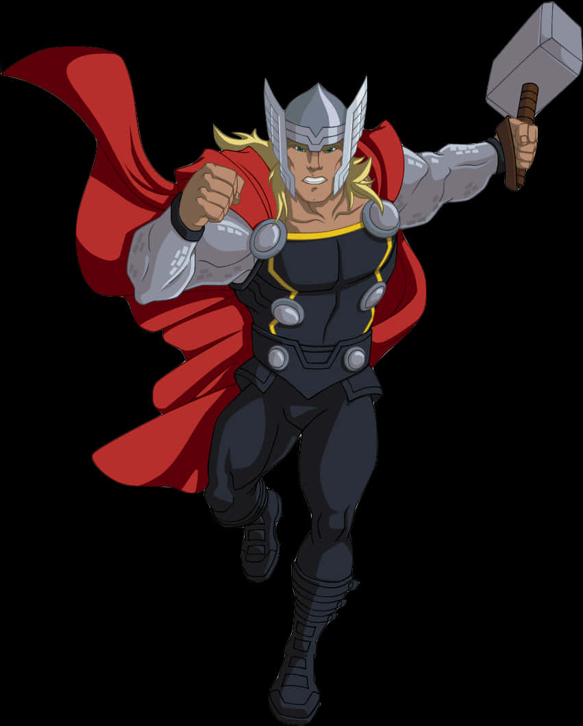 Download Animated Thor With Mjolnir | Wallpapers.com