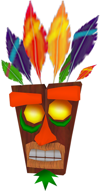 Animated Tiki Maskwith Flames PNG