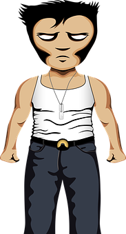 Animated Tough Guy Character PNG