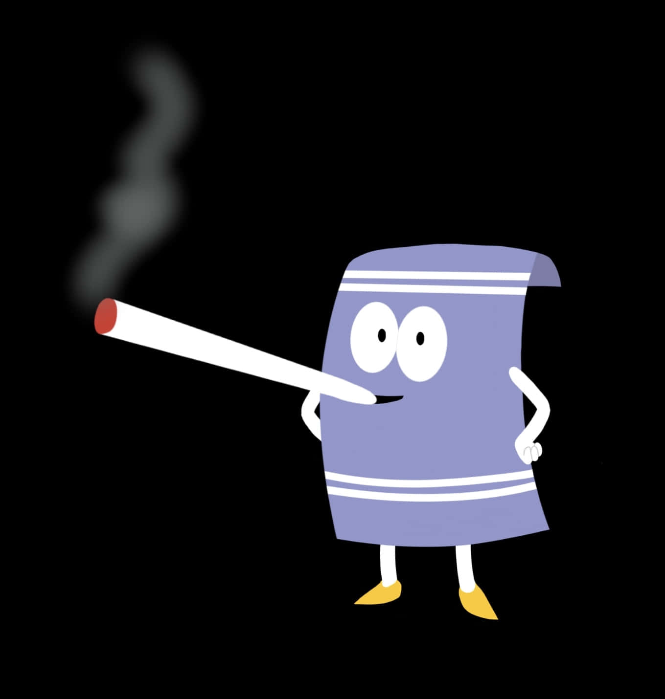 Animated Towel Character Smoking Wallpaper