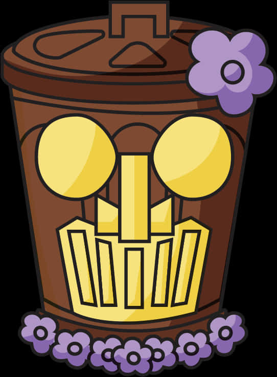 Animated Trash Can Character PNG