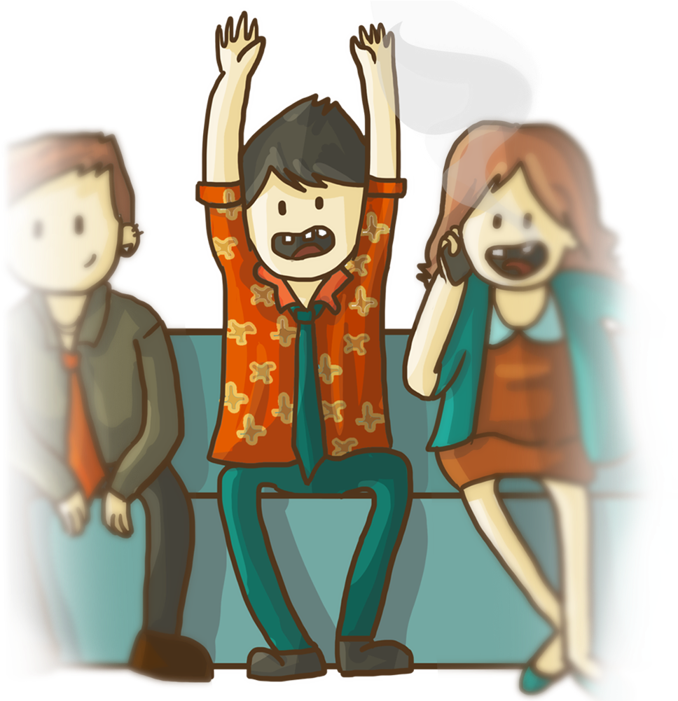 Animated Trio Expressing Emotions PNG