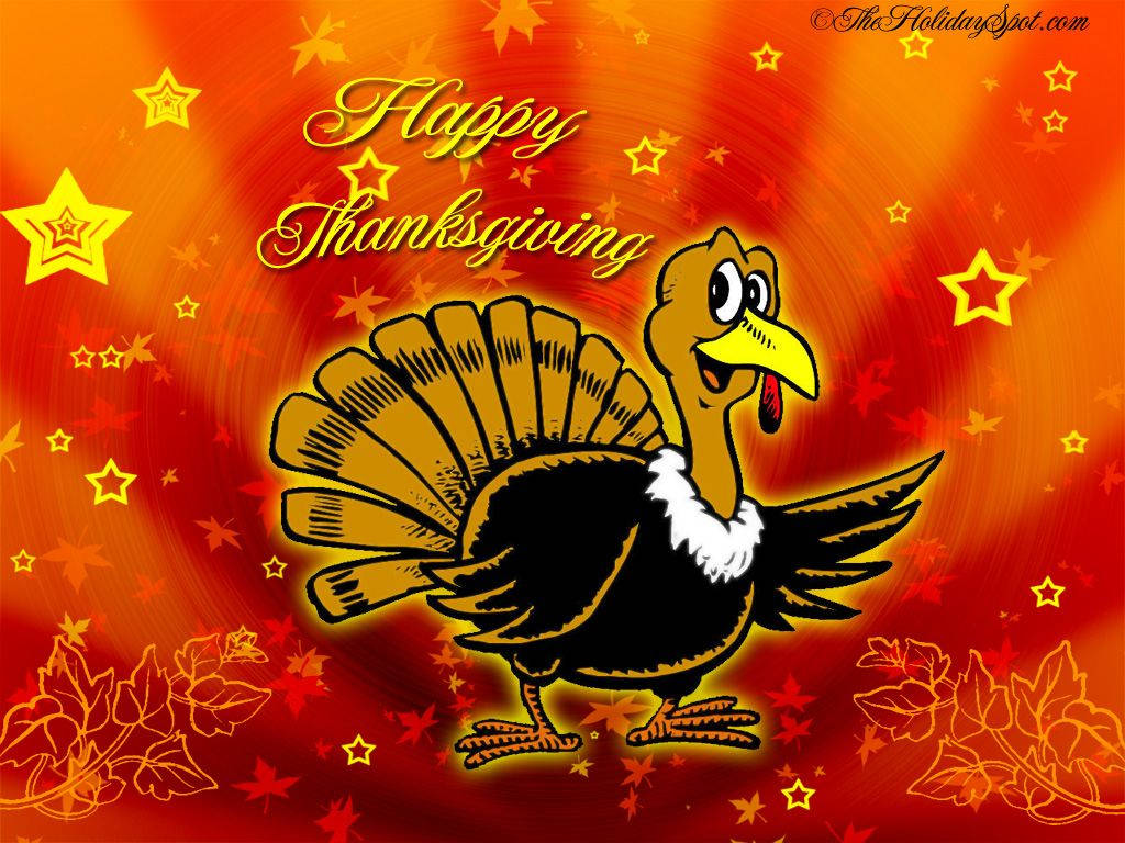Download Animated Turkey Thanksgiving Greeting Wallpaper 