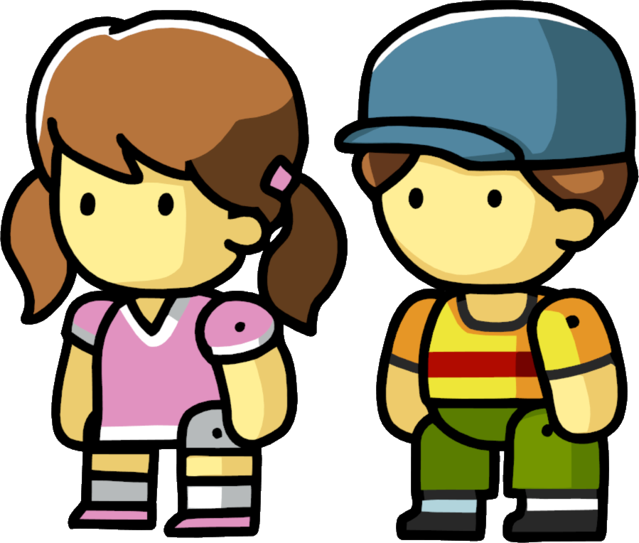 Animated Twin Characters Sportsand Construction PNG