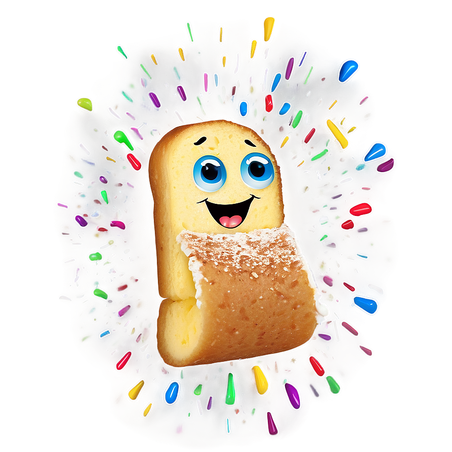 Animated Twinkie Character Sprinkles Background PNG