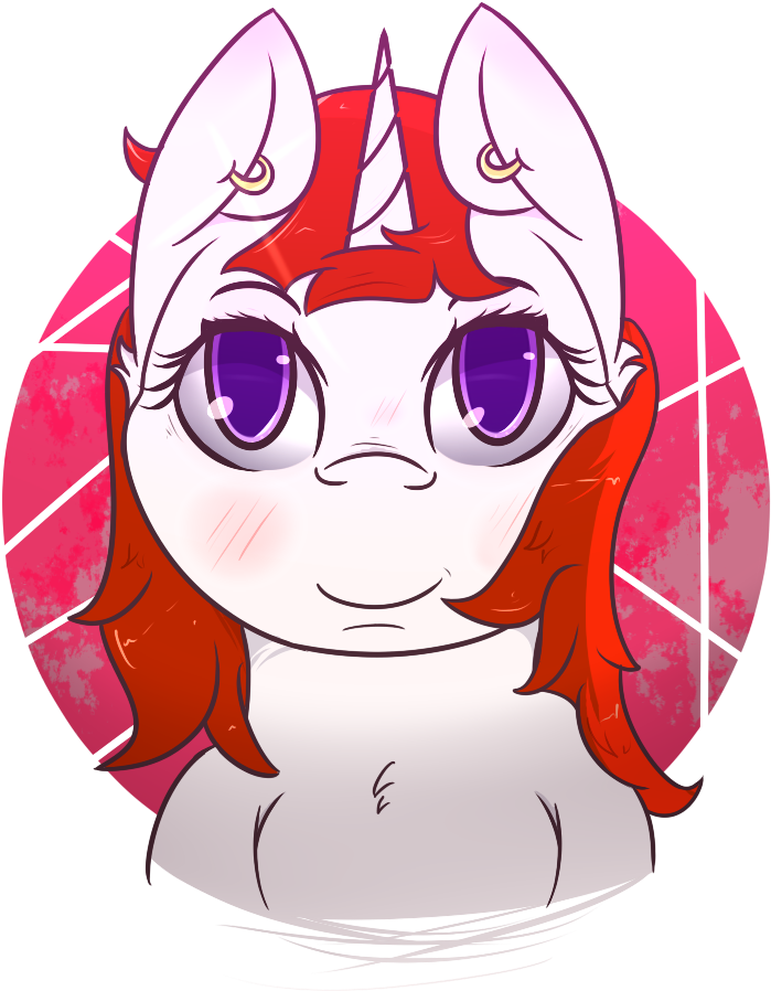Animated Unicorn Characterwith Ear Piercings PNG