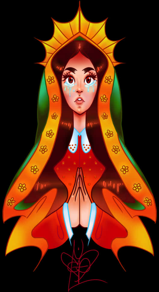 Animated Virgen De Guadalupe Artwork PNG