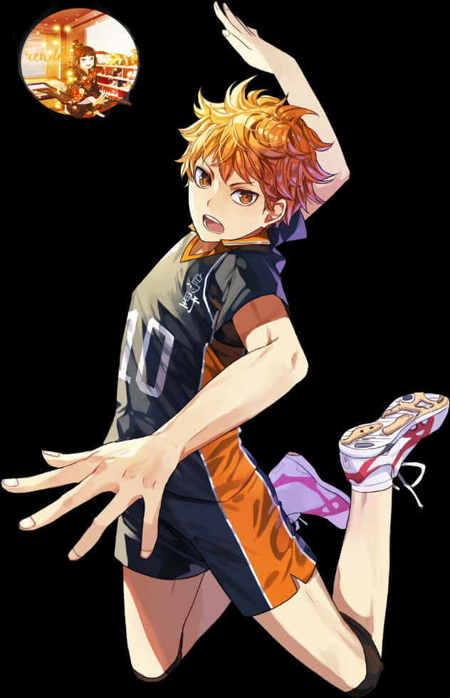 Animated Volleyball Player Action Pose PNG