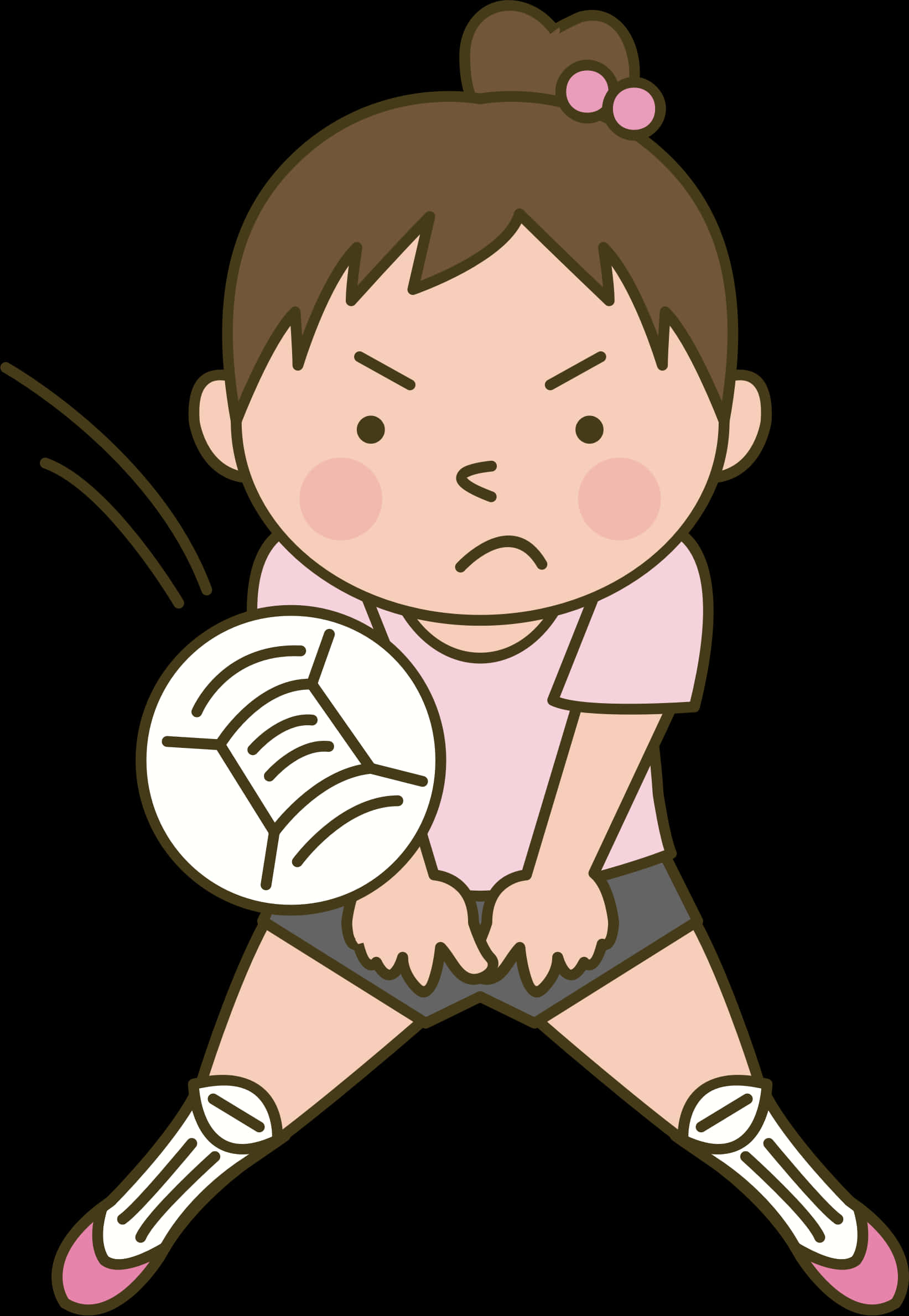 Animated Volleyball Player Ready Position PNG