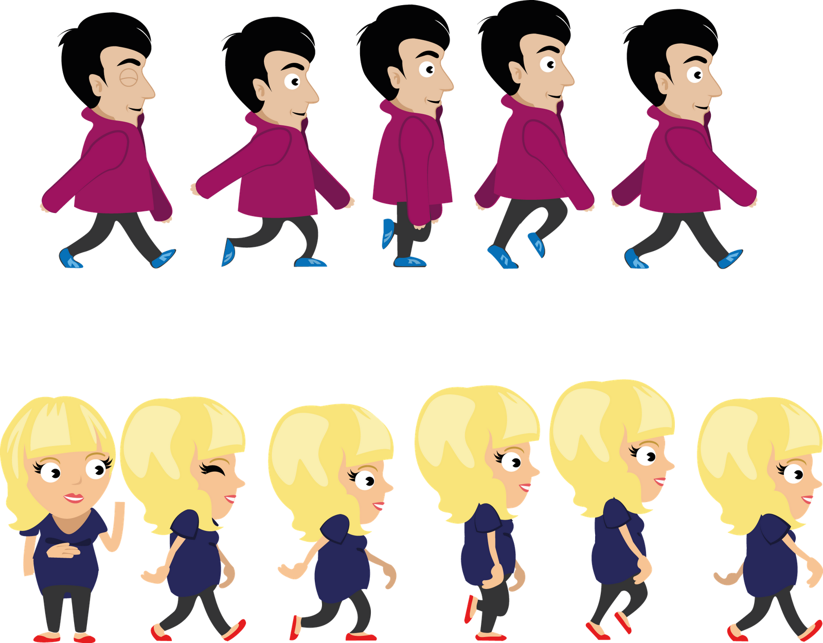 Animated Walking Sequence PNG