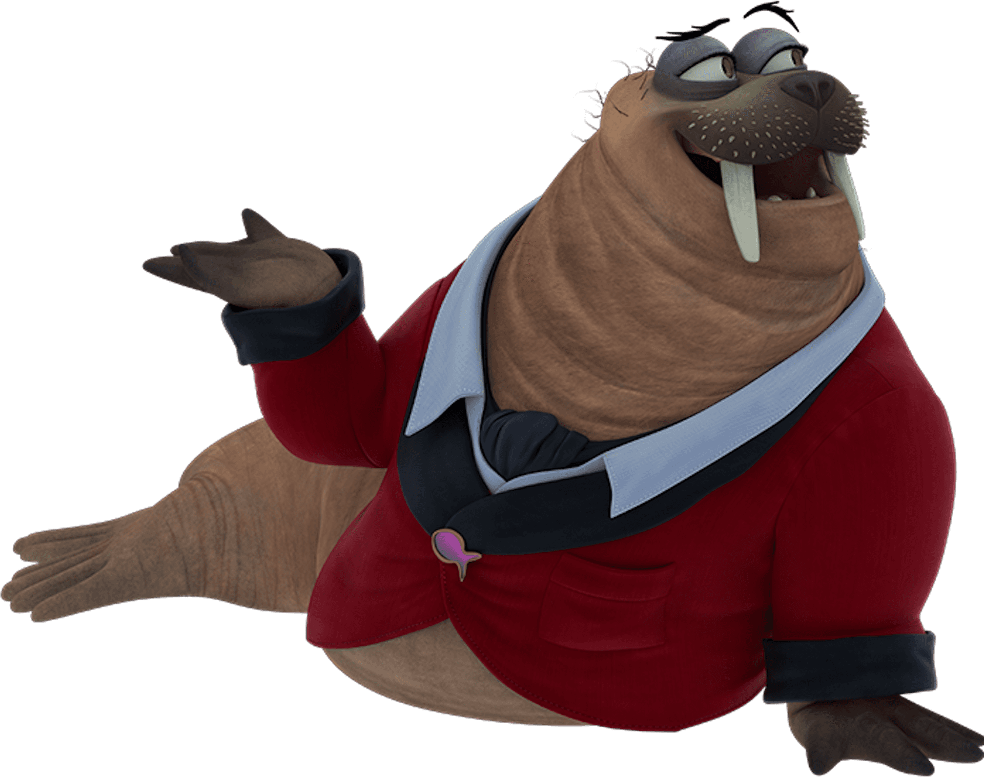 Animated Walrus Character Gesture PNG