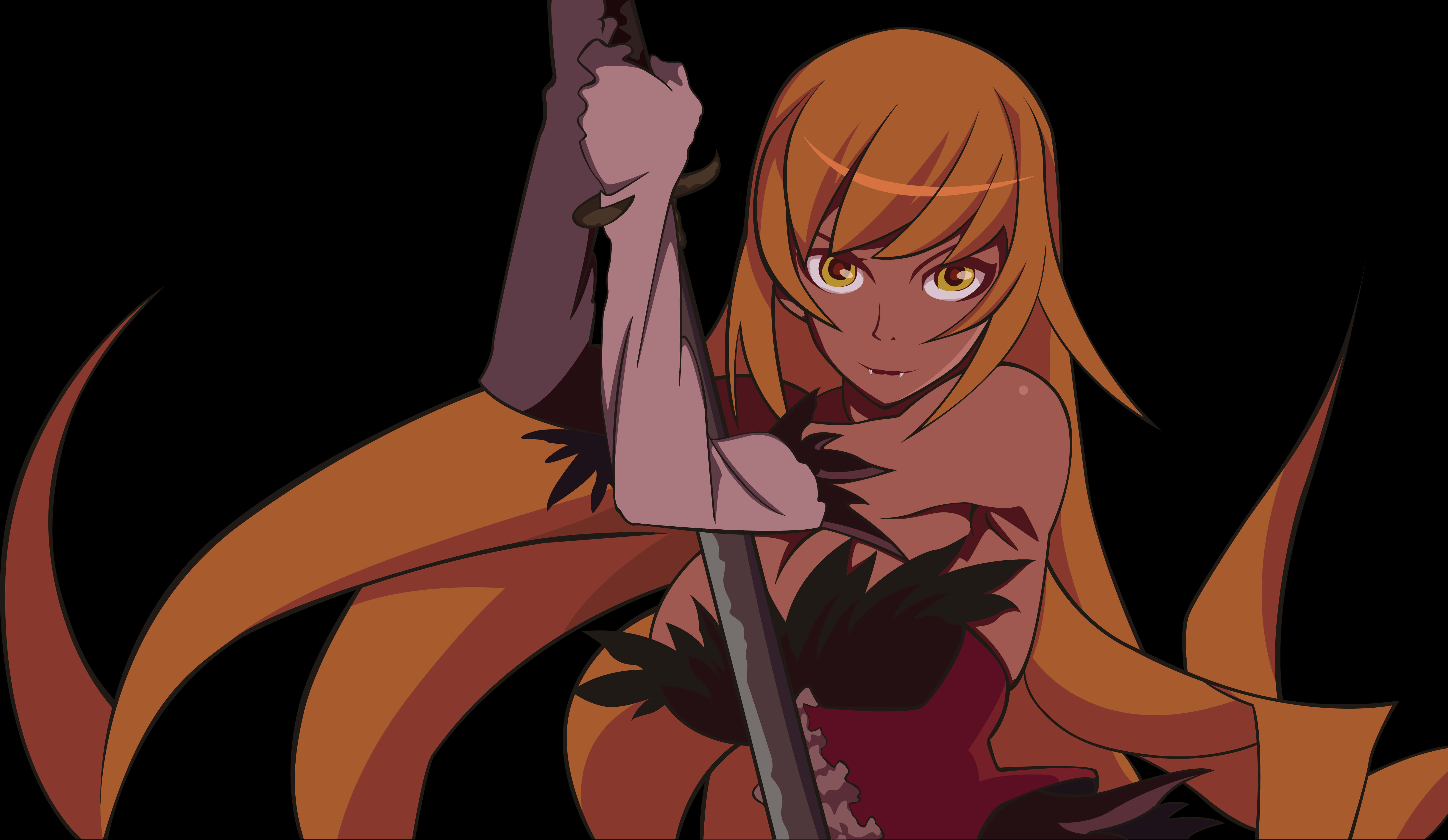 Animated Warrior Girl With Sword PNG