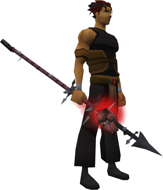 Animated Warrior With Spear PNG