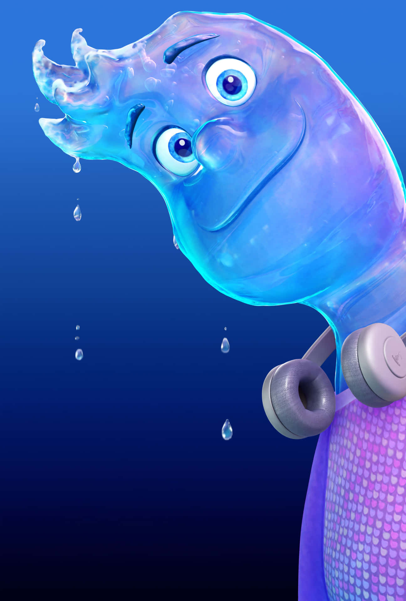 Animated Water Character Headphones Wallpaper