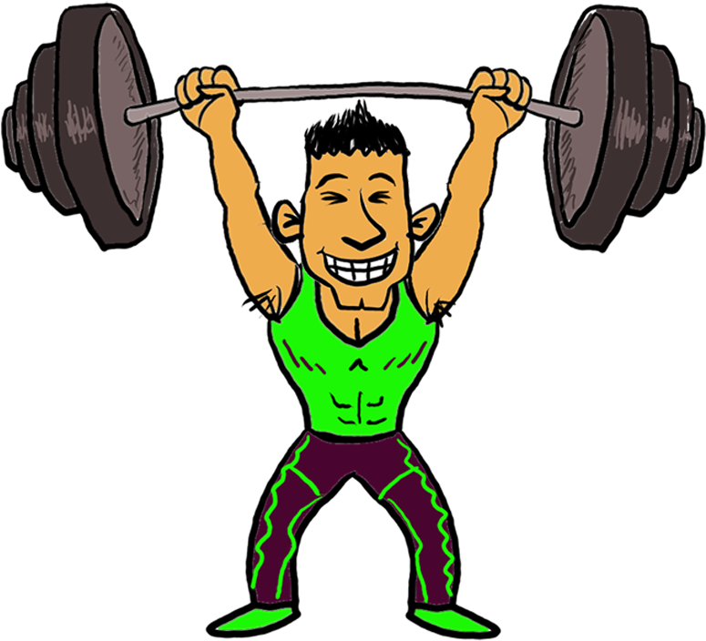 Animated Weightlifter Raising Barbell PNG