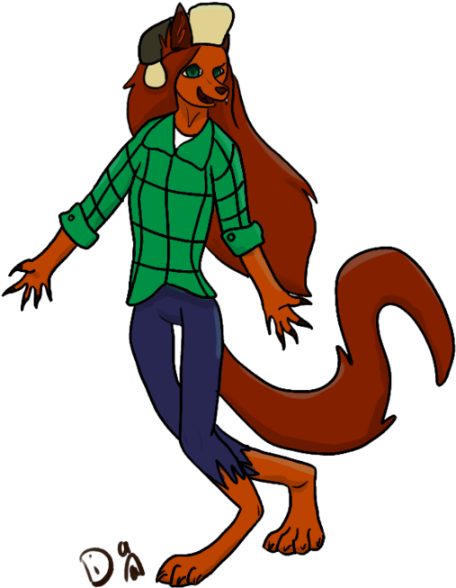 Animated Werewolfin Plaid Shirt PNG