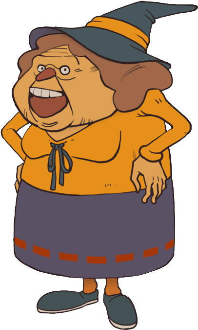 Animated Witch Granny Character PNG