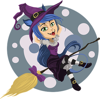 Animated Witchon Broomstick PNG