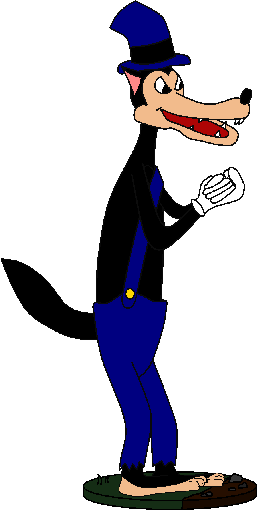 Animated Wolf Characterin Top Hat PNG