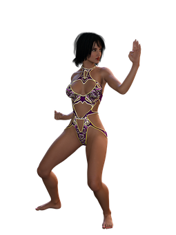 Animated_ Woman_in_ Fantasy_ Costume PNG