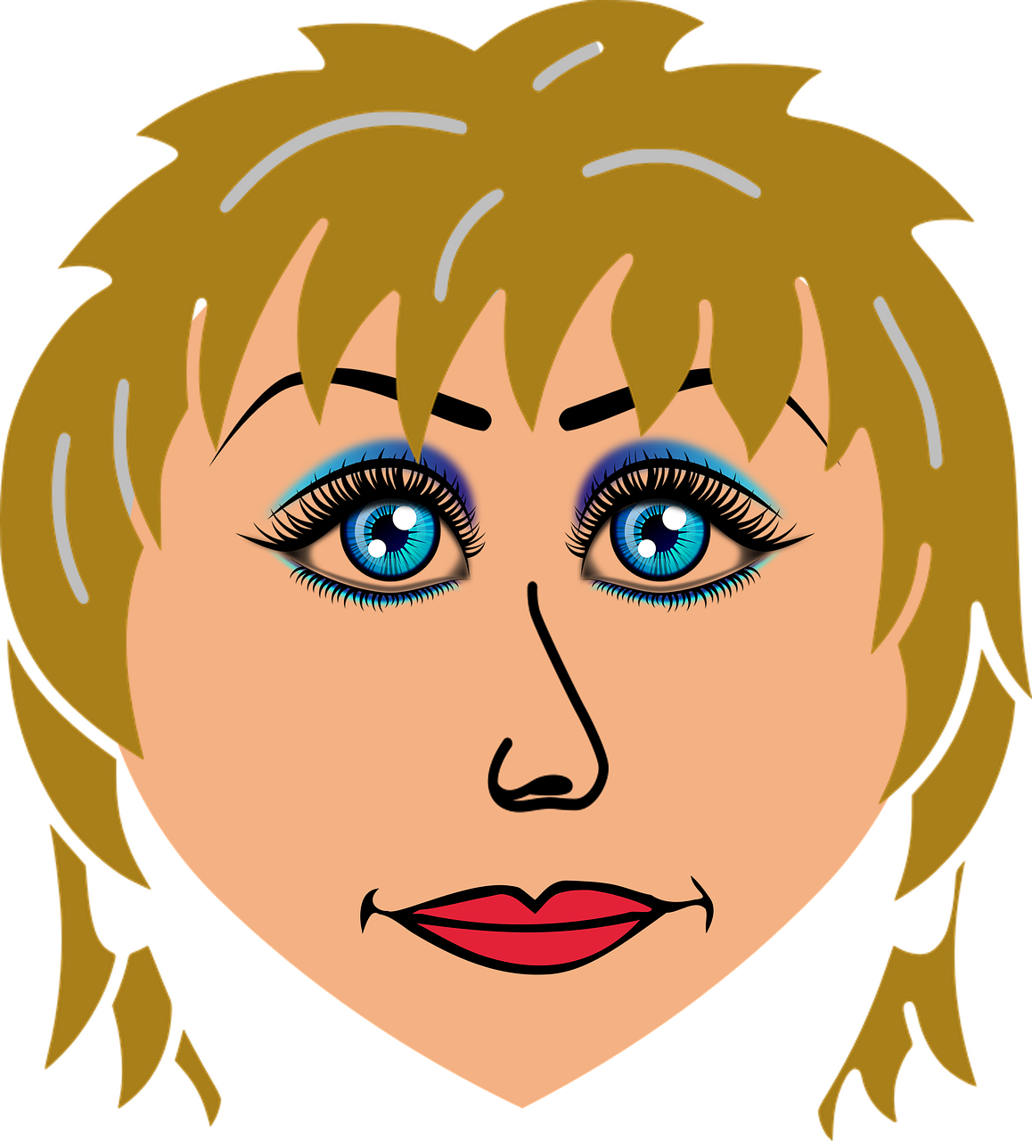 Animated Woman Portraitwith Short Hair PNG
