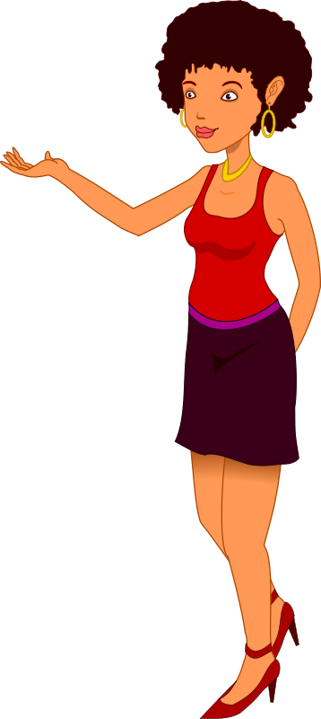 Animated Woman Presenting PNG
