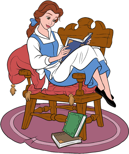 Animated Woman Reading Book PNG