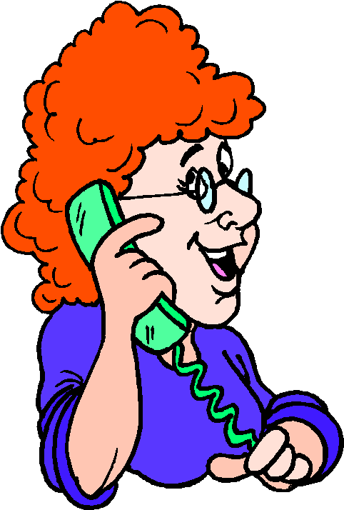 Animated Woman Talkingon Phone PNG